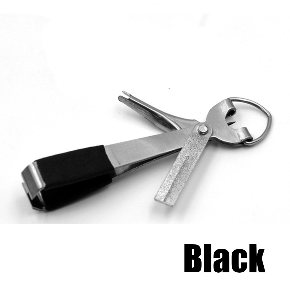 Fishing Quick Knot Tool Fast Tie Nail Knotter Line Cutter Clipper Nipper Hook Sharpener Fly Tying Tool Fishing Tackle Gear: Black