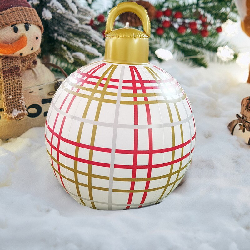 Grootste Verkoop 16 Stijl 60Cm Giant Kerst Pvc Opblaasbare Versierd Bal Gemaakt Pvc Kerstboom Outdoor Decoratie Speelgoed Bal: M