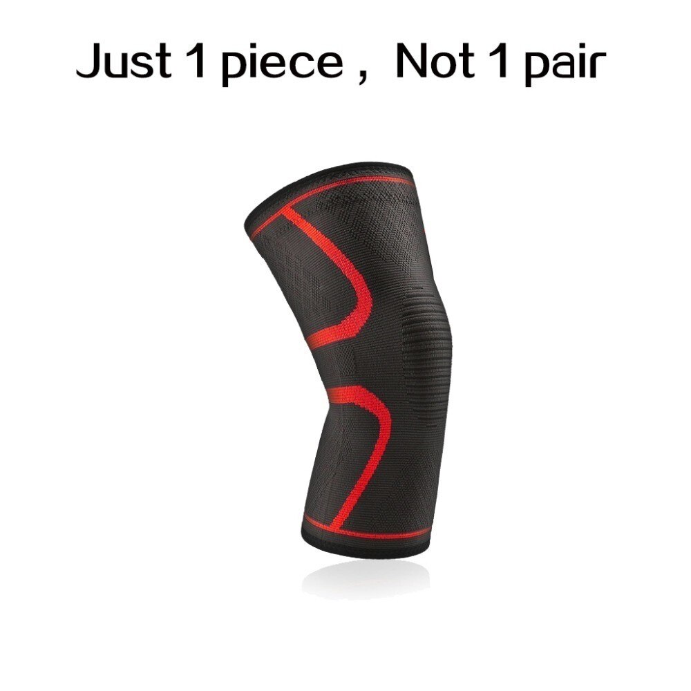 Værd 1 pc elastiske knæbeskyttere nylon sports fitness gear knæpude bøjle løbe basketball beskytter volleyball støtte: 1 stk rød / Xl