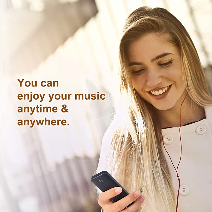 MP3 Player with Bluetooth 4.1, 16GB Music Player Portable Lossless Sound Bluetooth mp3 Player with FM Radio Voice Recorder Touch