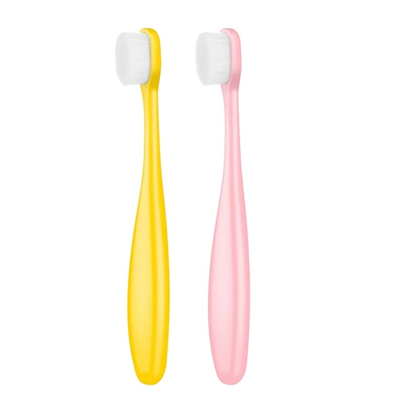 360° Toothbrush with Over 10,000 Soft Bristles for Effective No Hurt, Brushing for Kids, Kids Love Them - Yellow/Pink