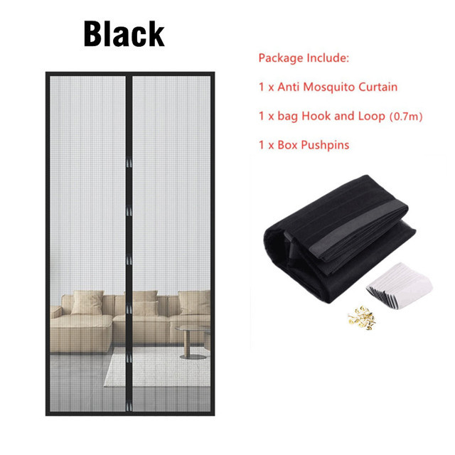 Zanzariera per tenda per porta con schermo magnetico rinforzato senza attrezzi zanzariera per zanzariera per zanzariera zanzariera per porta con chiusura automatica: 3*1.4 / nero