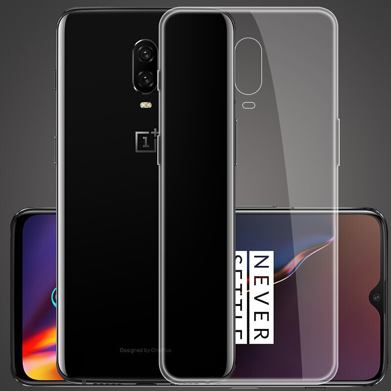 Originalt gennemsigtigt tpu til oneplus 6 / 6t cover cover ultratyndt blødt silikone kant beskyttende et plus 6 bagcover telefon cover: Oneplus 6