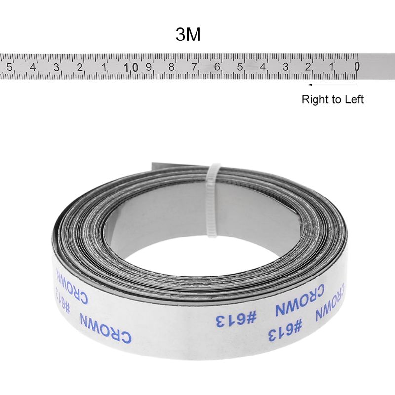 Stainless Steel Miter Track Tape Measure Self Adhesive Metric Scale Ruler 1M-3M For T-track Router Table Saw Woodworking Tool: Right to Left-3M