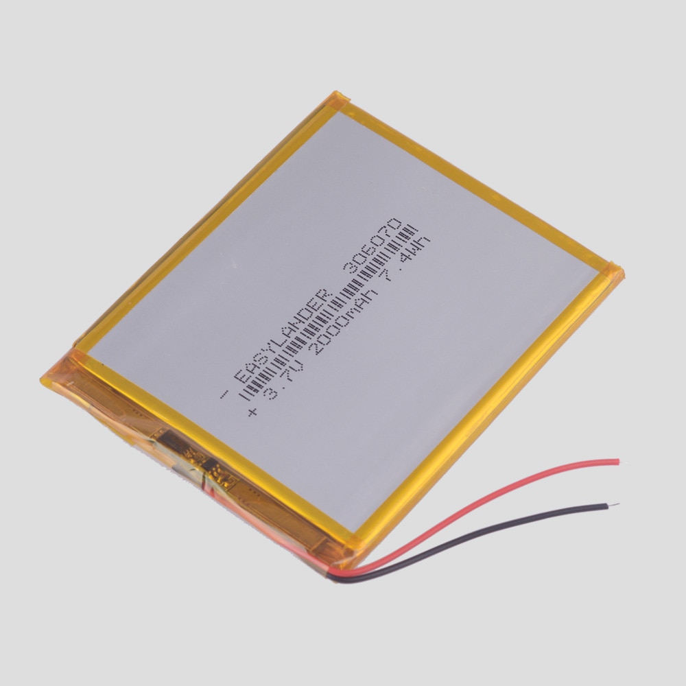 306070 3.7V 2000mAh Rechargeable li Polymer Battery For Tablet PC Power Bank Wexler Book E6005 356070 PSP PDA GPS DVR E-Book