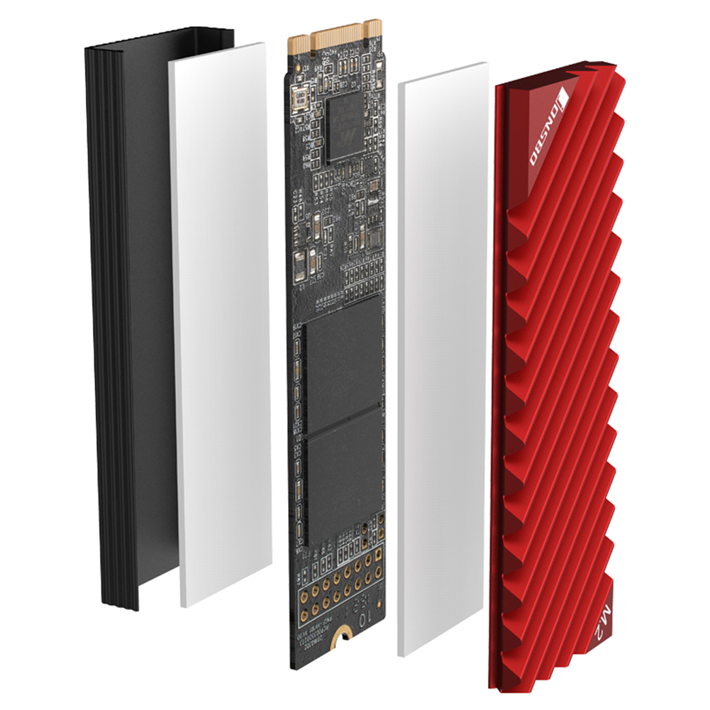 Dissipateur thermique en aluminium | 2 SSD NVMe, disque dur, dissipateur de chaleur en aluminium, avec tampon thermique, pour SSD M2, ordinateur de bureau, 2280 ssd