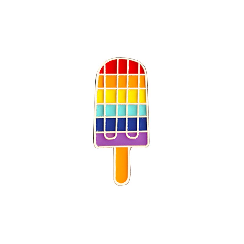 Creatieve LGBT Broche Regenboog Pins Kleurrijke Hart Vlag Vinger Email Revers Pin Lesbische Gay Pride Badge Cartoon Kleding Decoratie: Ice Cream