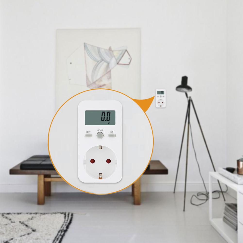 Digital Wattmeter LCD Energy Monitor Power Meter Electricity Electric Meter Measuring Outlet Analy Usage Monitoring Socket EU