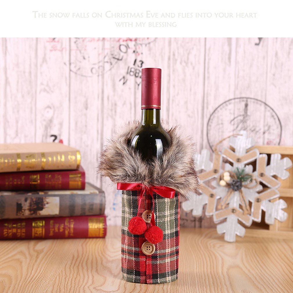 Di natale Rivestimenti Per Le Bottiglie Di Vino Rosso Vino Set Pannello Esterno Del Vestito Di Natale Bottiglia di Vino Creativo Decorazione Sacchetto del Vino Rosso