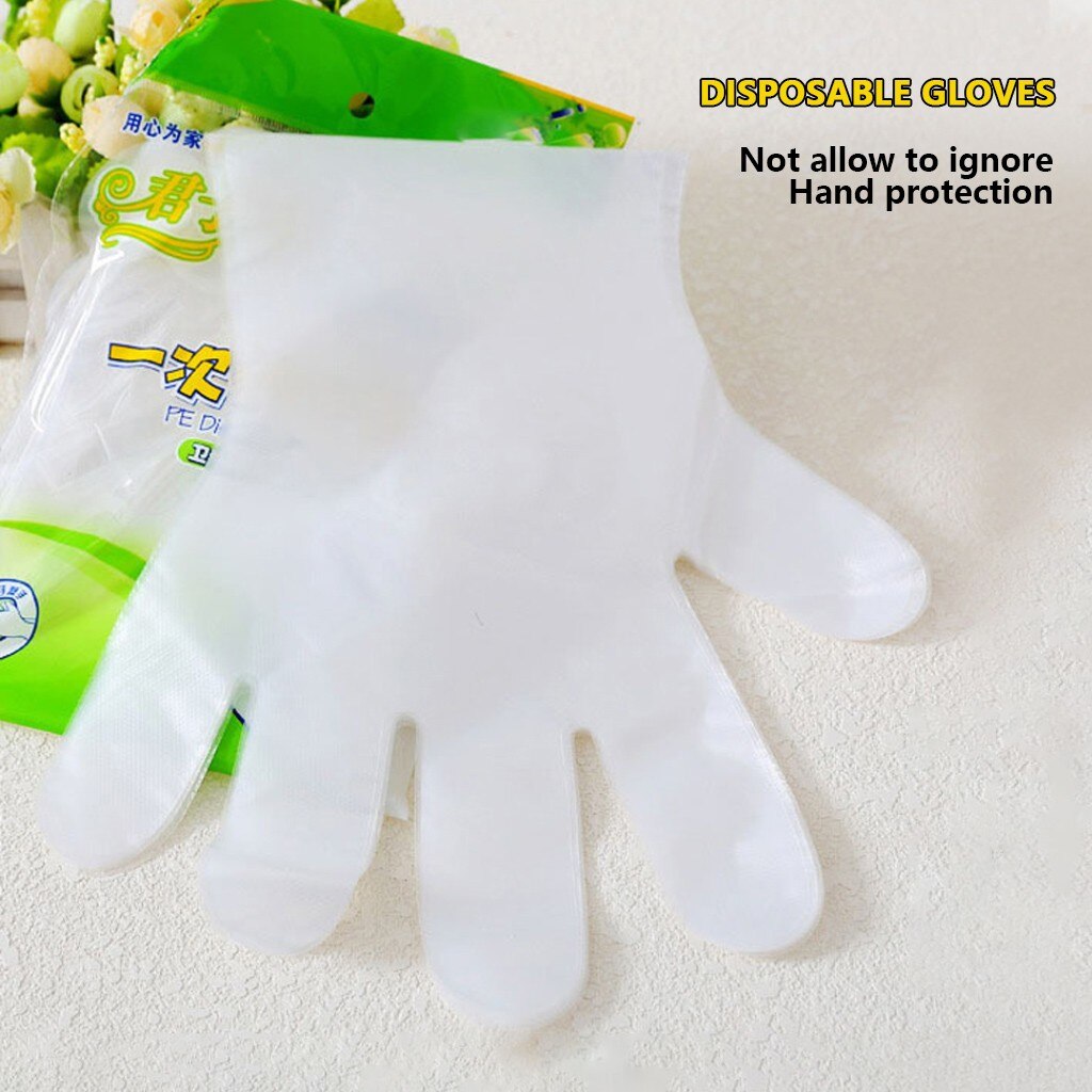 Wegwerp Handschoenen 100 Stuks Verwijderbare Food Grade Plastic Dikke Handschoenen Voor Diy Koken Keuken Bbq Accessoires