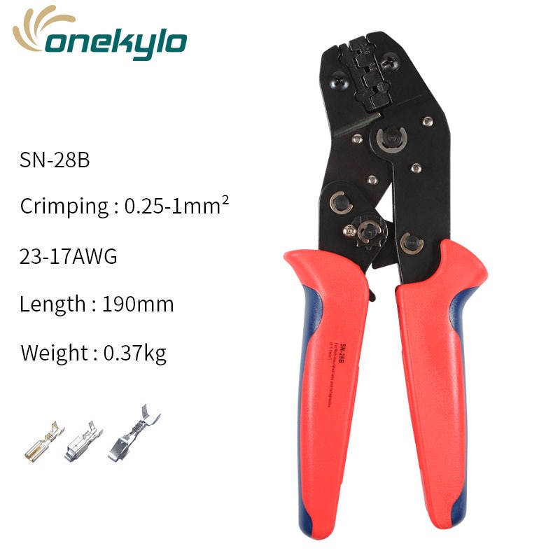 SN-28B crimping plier 0.25-1mm² with 620pcs Dupont Connector 2.54mm, Dupont Cable Jumper Wire Pin Header Housing Kit