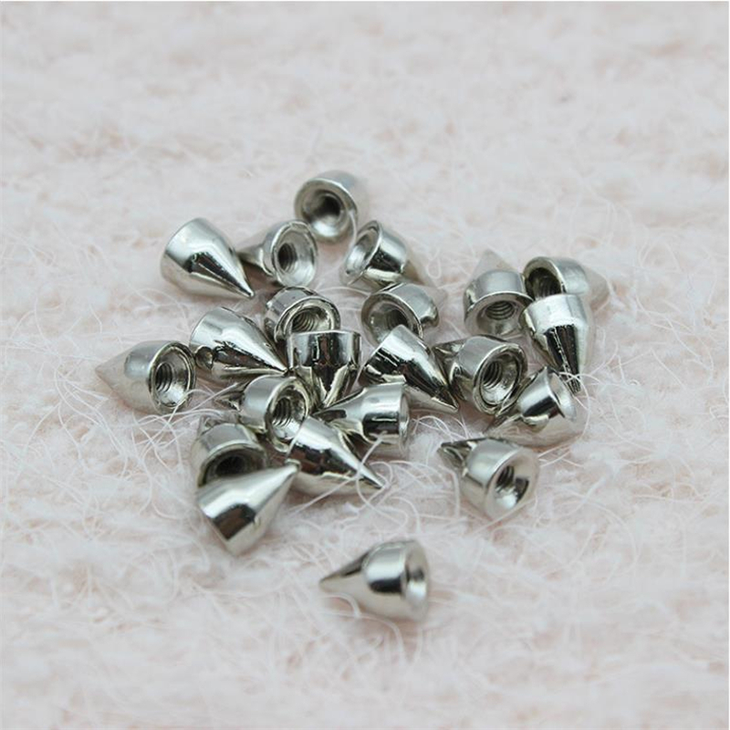 100 unids/set de tachuelas y picos de cono plateado, manualidades DIY, remaches Punk geniales para ropa, bolsa, zapatos, artesanía de cuero DIY