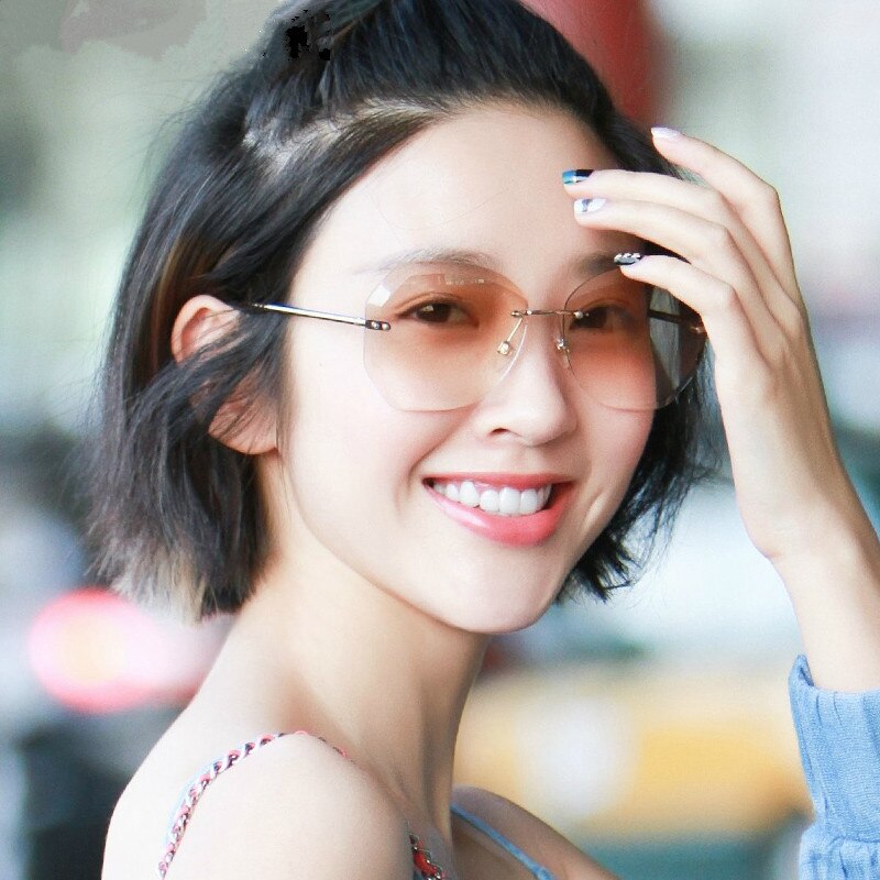 Vintage zonnebril met groot montuur, dames zonnebril zonder montuur, zonnebril met oceaanmotief, straatbrillen, oculos de sol, oculos de sol