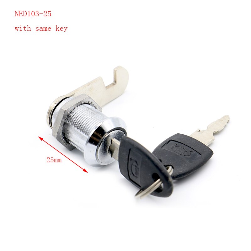 NAIERDI serrature a cilindro a camma armadietto per porte cassetta postale lucchetto cassetto armadio scatola serratura con 2 chiavi per ferramenta per mobili serie 103: Nichel