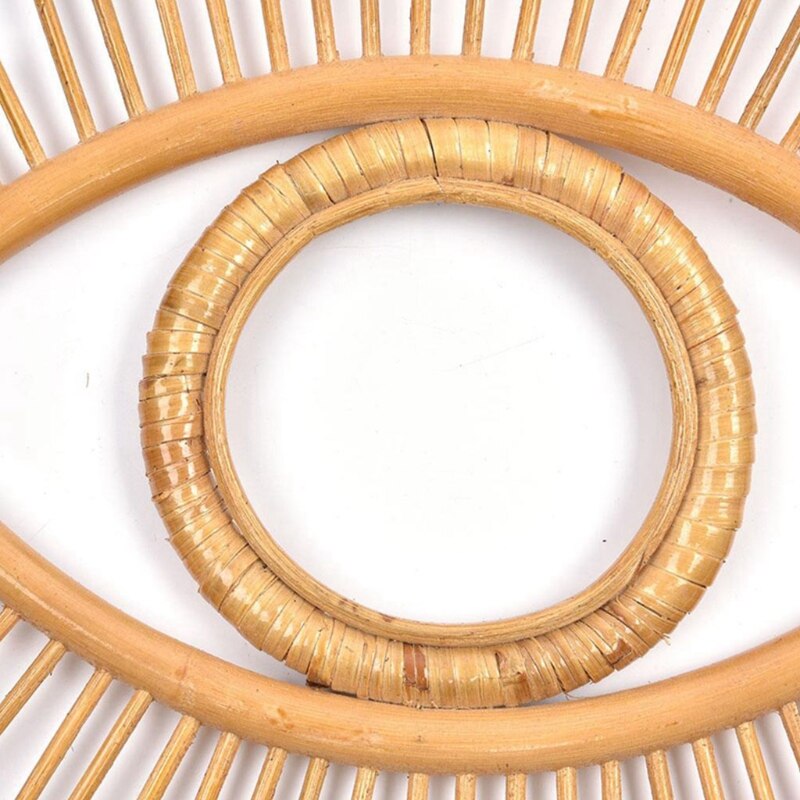 Eye Vorm Decor Spiegel Fotolijst Rotan Art Decor Badkamer Muur Opknoping Ambachten
