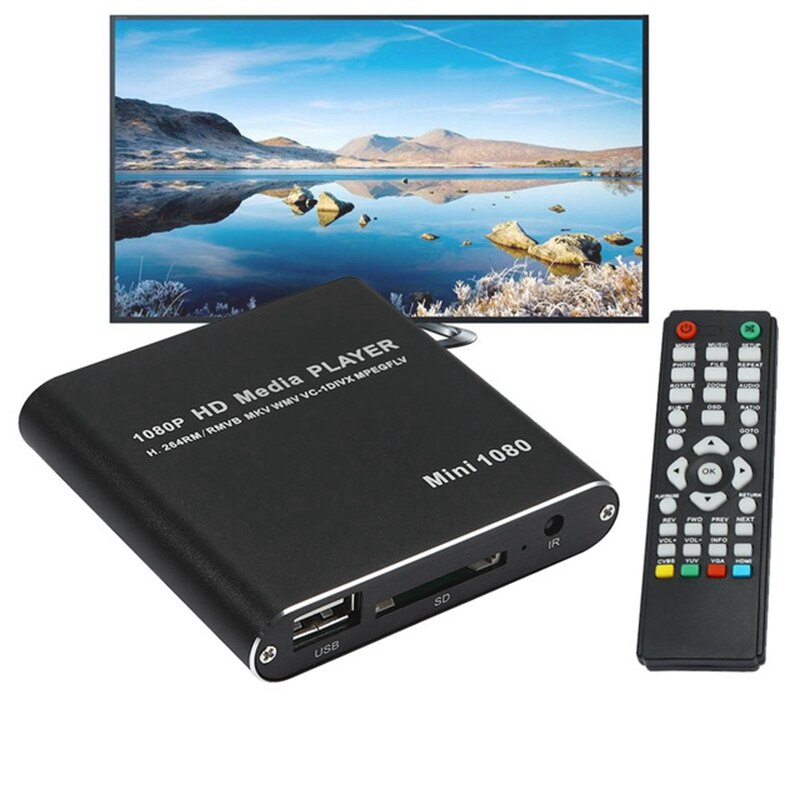 1080P Multimedia Player Mini MMC Home o Full HD 1080P Multimedia Player TV Box with Remote Control