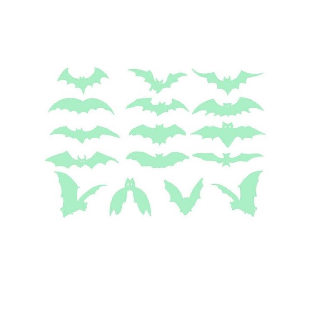 12 Stks/set 3d Lichtgevende Bat Halloween Diy Party Black Vleermuizen Voor Muursticker Decoratie Halloween Scary Achtergrond Window Decor #3G