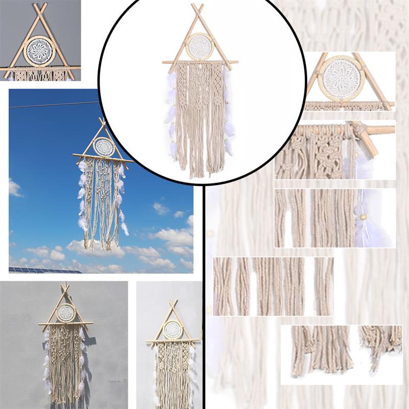 Bohemian Chic Macrame Wall Hanging Tapestry Mandala Dreamcatcher Wall Decor Boho Woven Knitted Tapestries Home Decoration