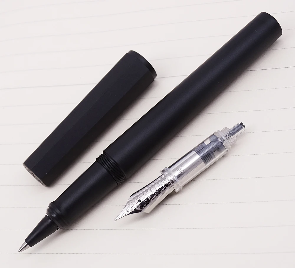 Penbbs 350 Fountain Pen Aluminum Alloy Anode Octagonal Fine Nib Ink Pen with Case Writing Set for Office Business