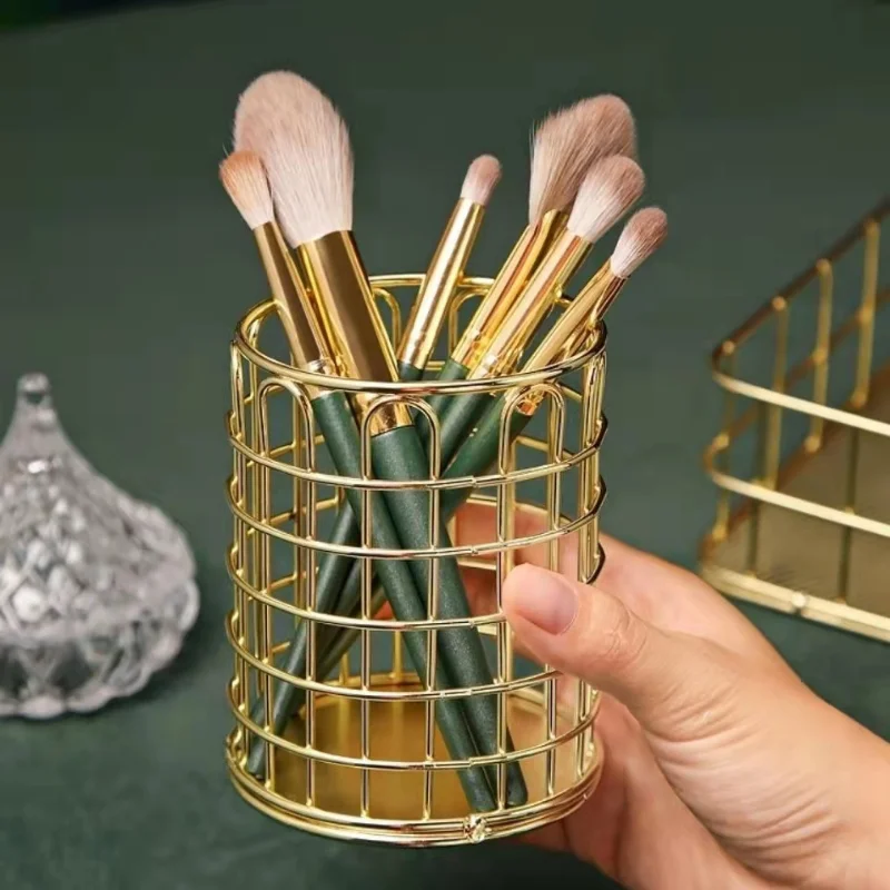 Kosmetik machen-hoch Pinsel Aufbewahrung sbox zylindrische fallen Lagerung Lippenstift Pinsel Stift Halfter Veranstalter Schmiedeeisen Stift Lagerung