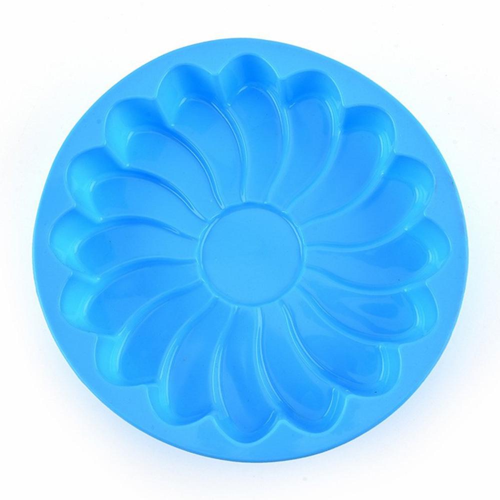 3D Siliconen Cakevorm 8 Holte Scone Pannen Diy Bakken Gebak Gereedschappen Cakevorm Oven Brood Pizza Bakvormen Jelly Cupcake mold: 9.25in blue