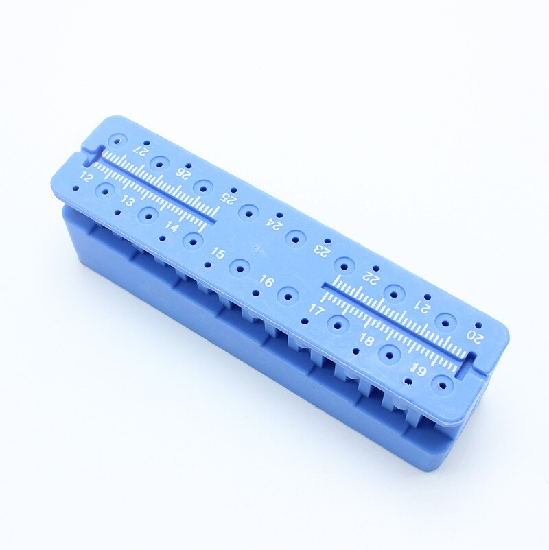 Dental Endo Measuring Autoclavable Endodontic Block Files Dentist Instrument Ruler Blue 9 x 2.7 x 3.3cm