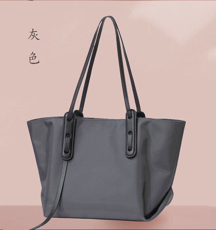 Handtaschen aus oxford-stoff, canvas-handtaschen, geräumige nylon-tragetaschen mit einem schultergurt: Grau