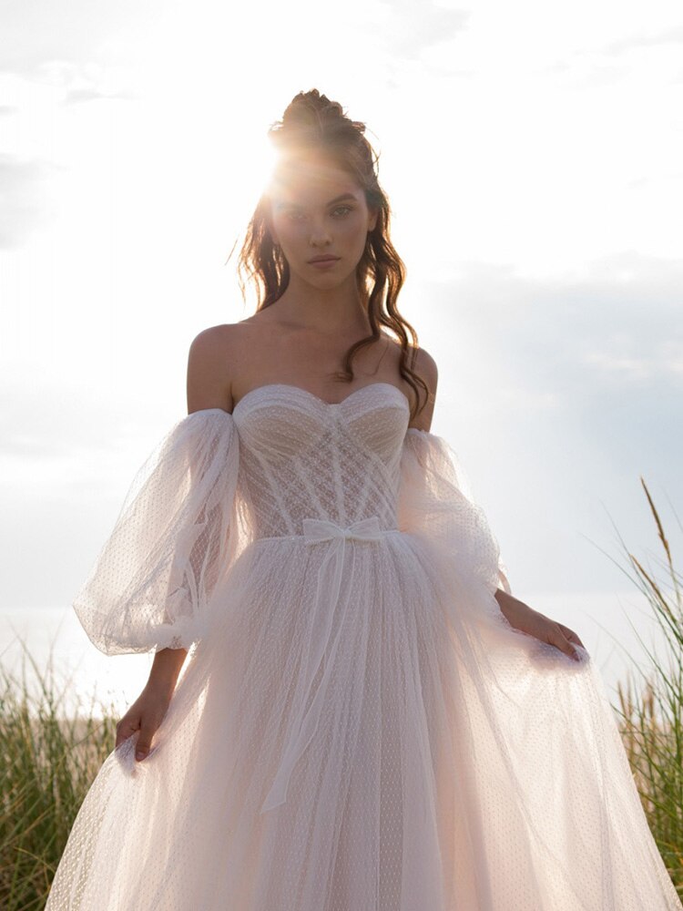Punkt Tüll Puff Ärmeln einstellen Abnehmbare Boho Cahrming Hochzeit Zubehör Ärmel Finger handschuhe DG082