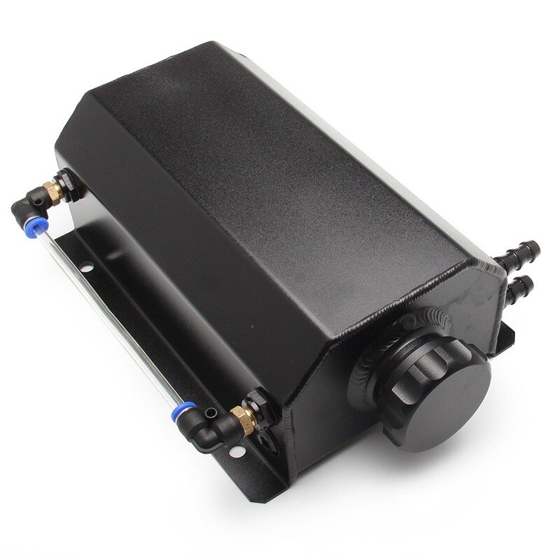 1Pc Universele Aluminium Auto 1L 2L Motorolie Vangst Kan Breather Tank Koelvloeistof Herstel Water Fles Kan Gepolijst Reservoir: 2L Black