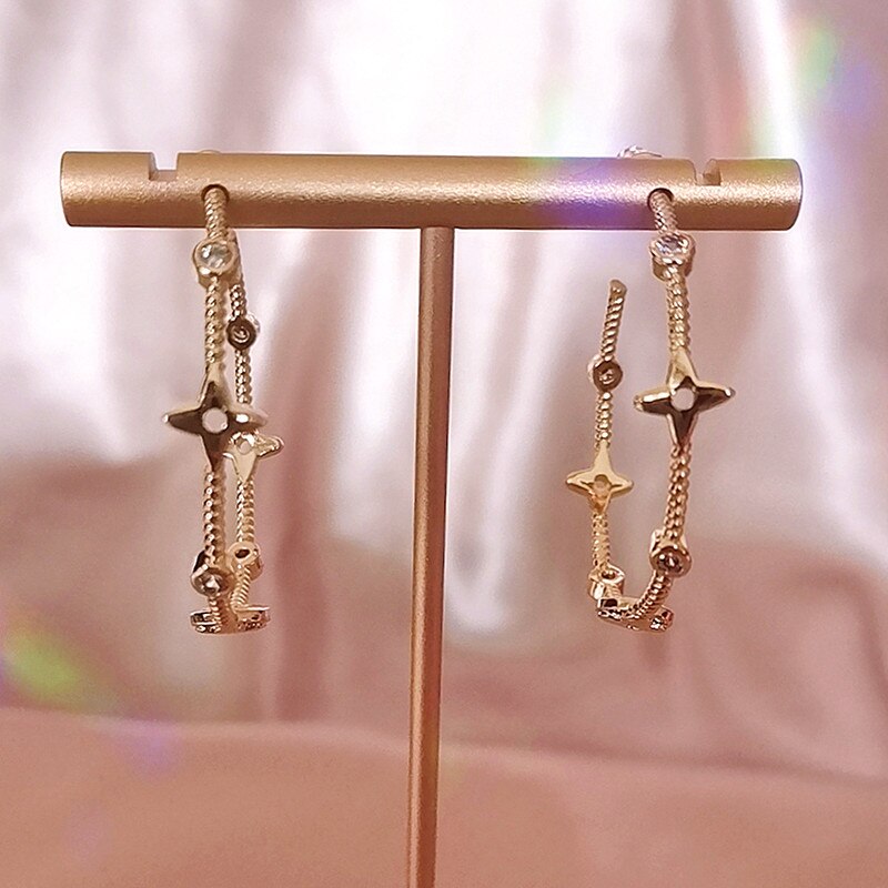 all-match Gold Color Brass Round Loop Earrings Hoops Jewelry Findings Accessories
