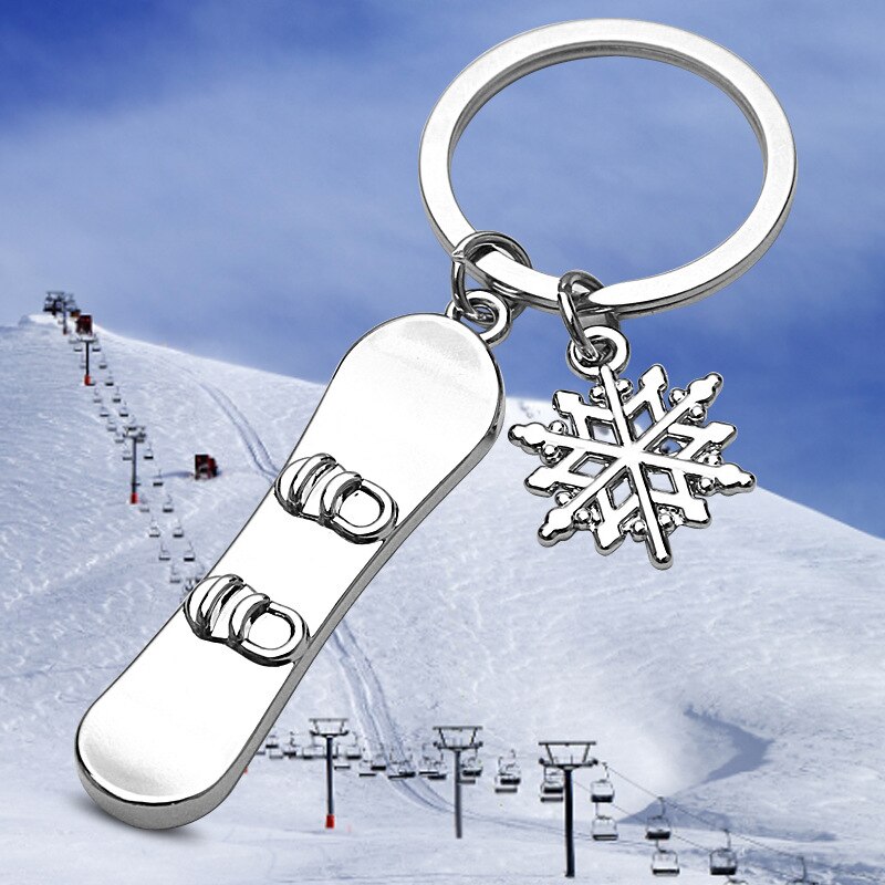 1 Pcs Metalen Winter Sneeuw Games Sledboard Sleutelhanger Snowboard Sleutel Hanger Sneeuw Sport Lover Souvenirs Sleutelhouder Sieraden Accessoire