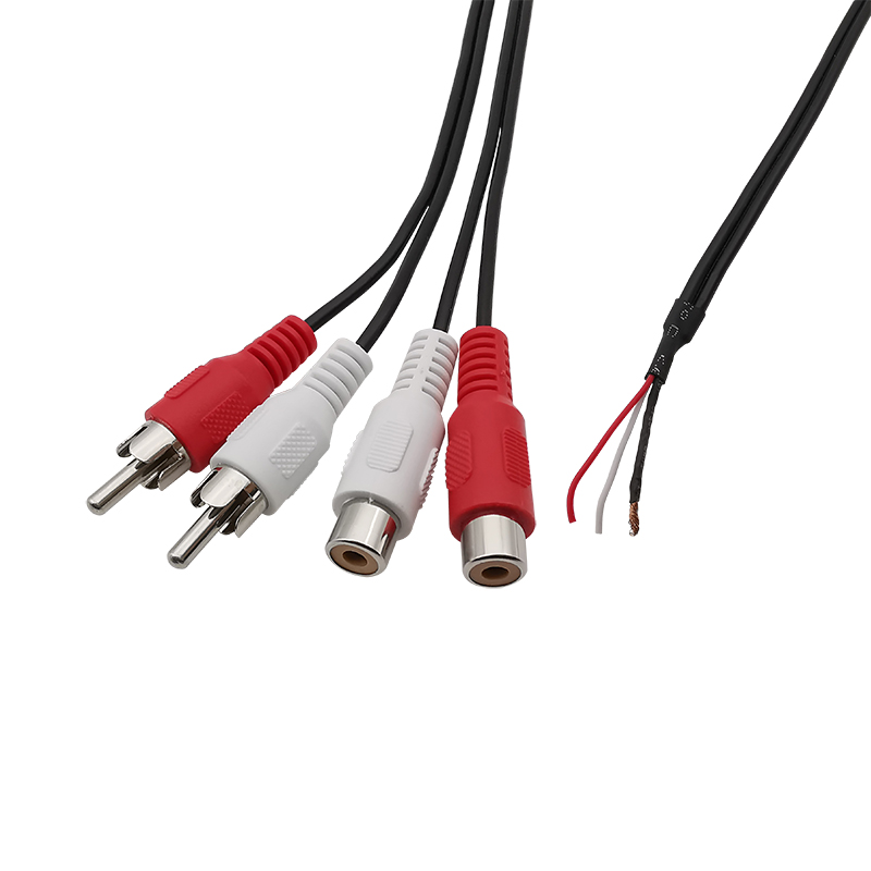 Rca Mannelijke Stekker/Rca Vrouwelijke Socket Naar Blote Draad Open Einde Audio Videocamera Kabel Verlenging Solderen Diy Snoer Connector