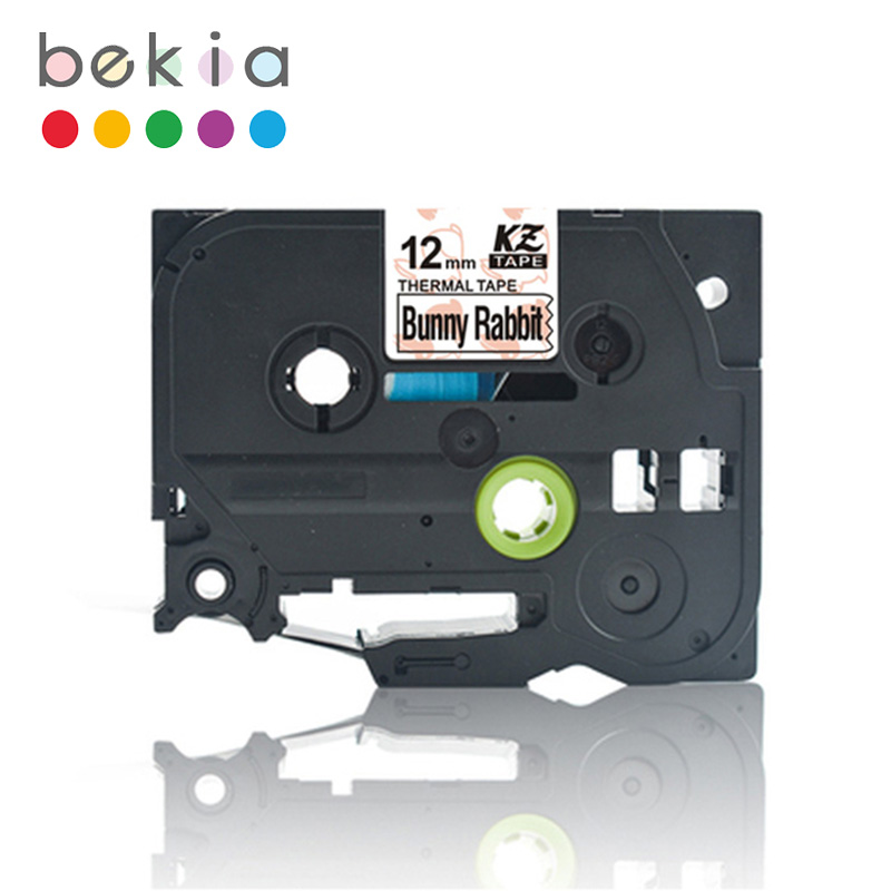 Beautiful patterns compatible laminated tze 131 tze 231 tze 631 12mm tze tape tze -231 tz-231 for brother p-touch printer label tape: Bunny rabbit