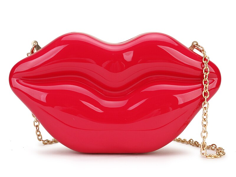 Rode Lip Styling Partij Bruiloft Clutch Tas Voor Vrouwen Mode Portemonnees En Handtassen Vrouwelijke Schouder Chain Crossbody Tas: light hot pink