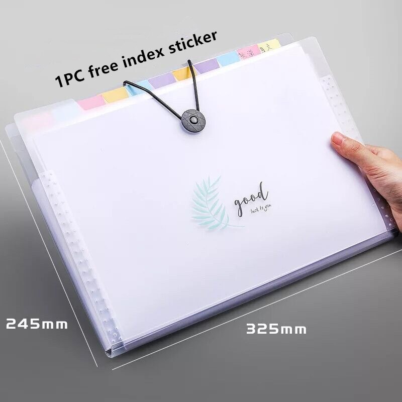 MINKYS Waterproof 12 Layers A4 Expanding File Folder Organizer Bag Briefcase Free Index Label School Office Stationery: good luck