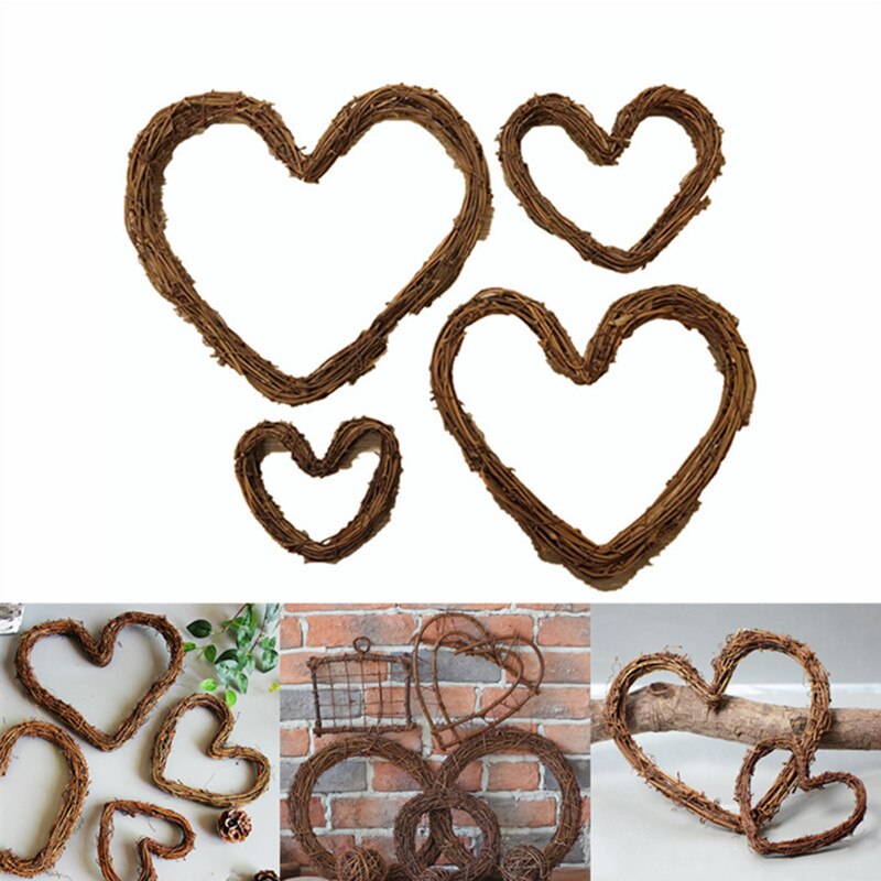Kerst Bruiloft Rotan Diy Ambachtelijke Projecten Natuurlijke Takje Grapevine Hartvormige Krans Opknoping Rotan Feestelijke Raam Deur Decor