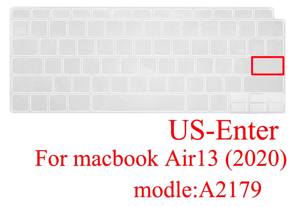 Us Layout Silicon Voor Macbook Air 13 Touch Id A2179 Keyboard Cover Voor Macbook Air 13 A2179 Toetsenbord skin Protector: US Clear