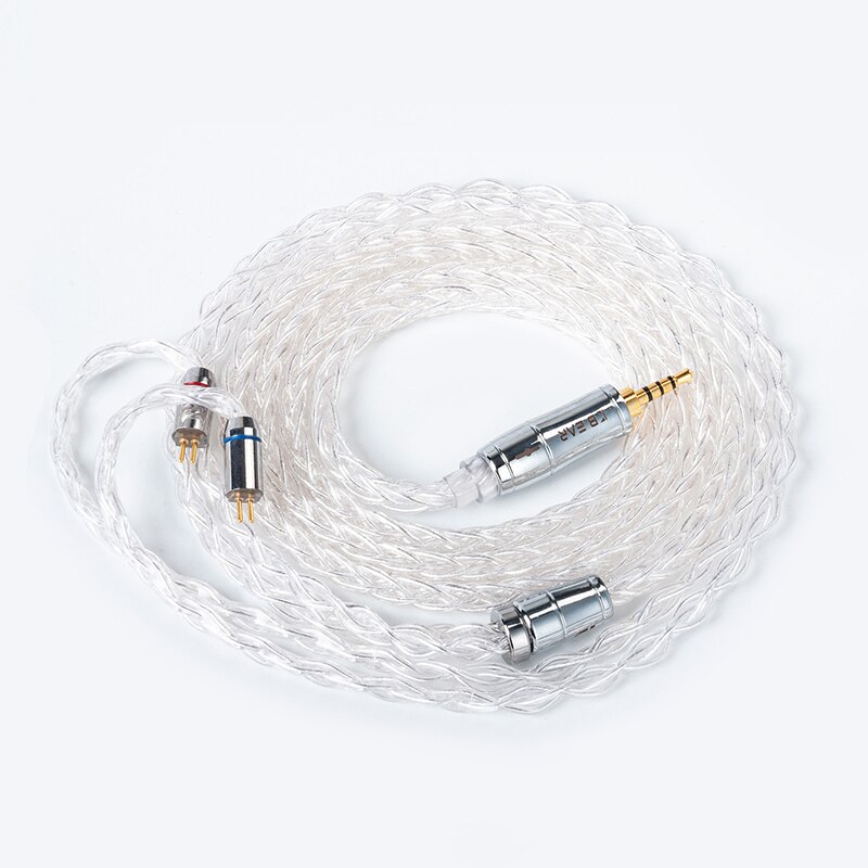 AK KBEAR-Limpid Pro 4N 8 Cores Upgrade Pure Silver Flagship Cable 2 Pin/ MMCX/ TFZ/ QDC In-ear Earphones Cable for KZ ASX BL01