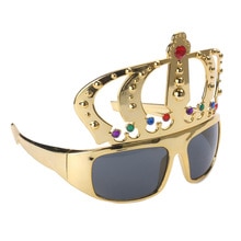 Gafas de sol con forma de corona para niña, anteojos de sol con forma de corona de Reina dorada, disfraz divertido, novedad