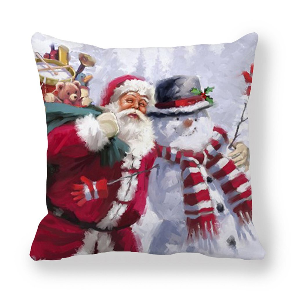 1 pièces taie d'oreiller père noël imprimer vieil homme canapé-lit décor à la maison taie d'oreiller chambre housse de coussin joyeux noël 44x44 Cm: 6