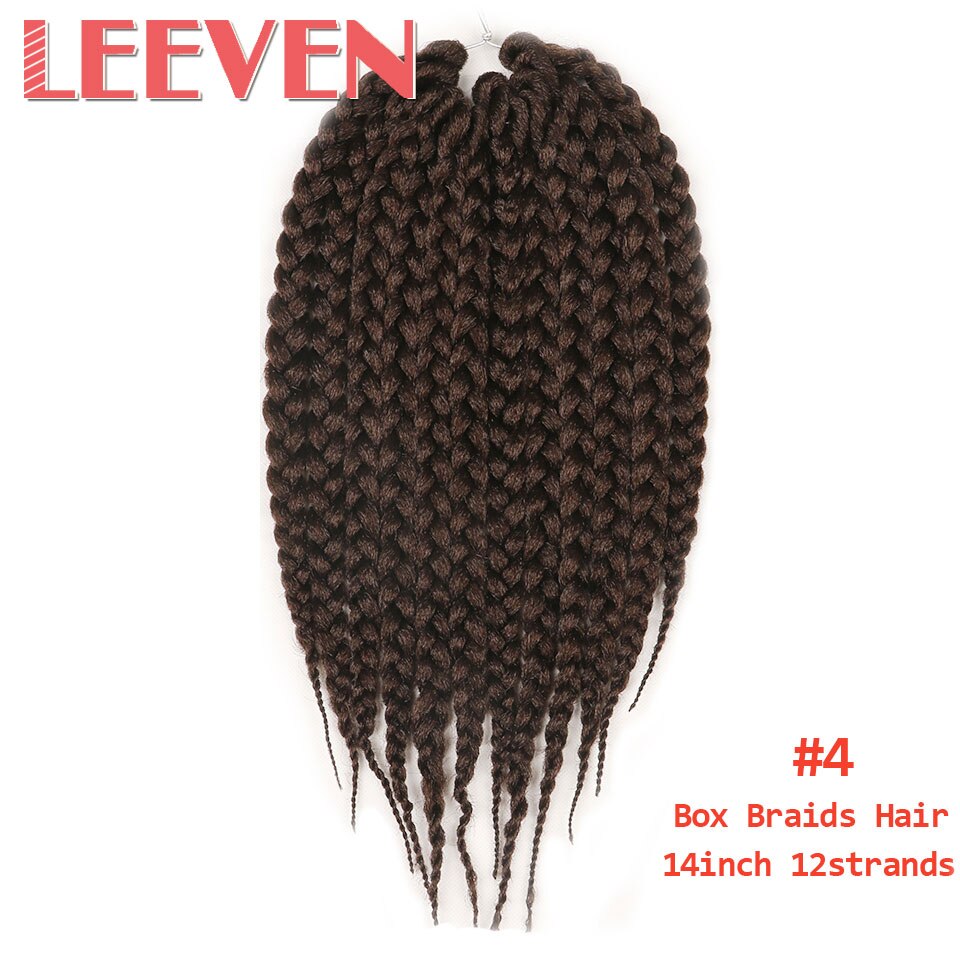 Leeven 3 S Kasten Zöpfe Häkeln haar Synthetische flechten Haar 14 ''12 stränge Schwarz Braun Twist Haar-erweiterungen 6 Stck: #4