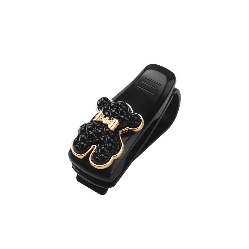 Porte-lunettes de soleil en ABS pour voiture, étui Portable pour lunettes de soleil: black bear