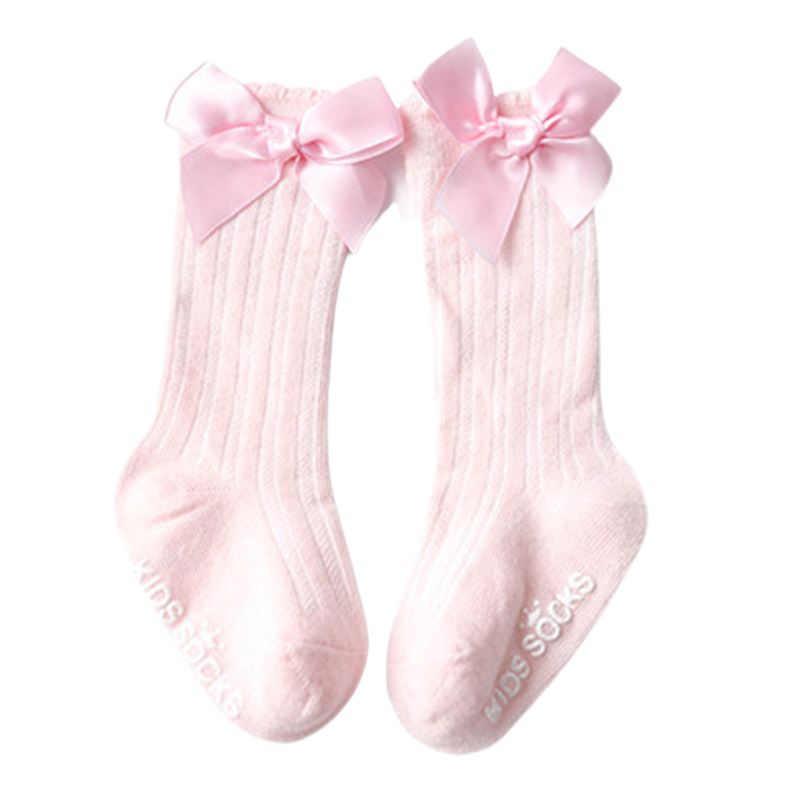 0-4Y calzini alti al ginocchio per bambini addensati invernali neonate ragazzi neonati calzini da pavimento in cotone morbido calzini lunghi per bambini: pink 1pairs / 0-2Y