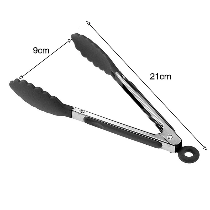 Pince alimentaire en acier inoxydable, pince de cuisine antidérapante en Silicone et Nylon, outils pour salade de barbecue, accessoires de cuisine pour gril