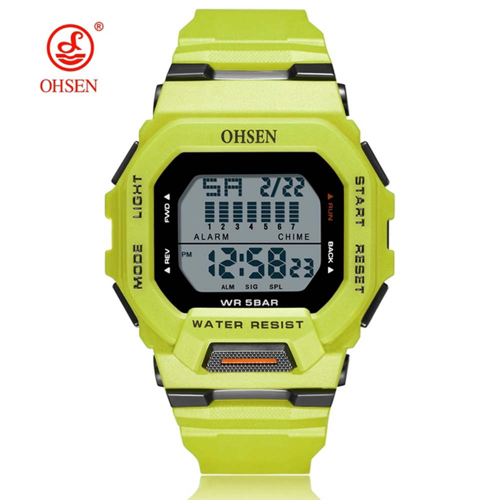 OHSEN draussen Herren Frauen Digitale Sport Uhr 5ATM tauchen Multifunktionale Wasserdichte Armbanduhren Männlichen Uhren reloj hombre: Rose