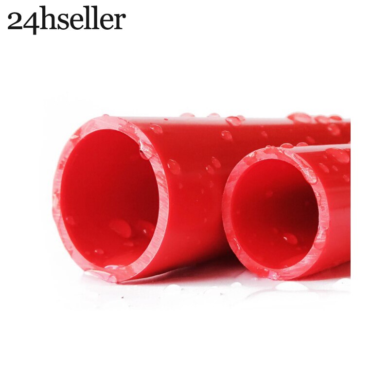 2pcs 50cm O.D 20~50mm Red UPVC Pipe Aquarium Water Supply Pipe Irrigation Fish Tank PVC Pipe Drainpipe Water Tube