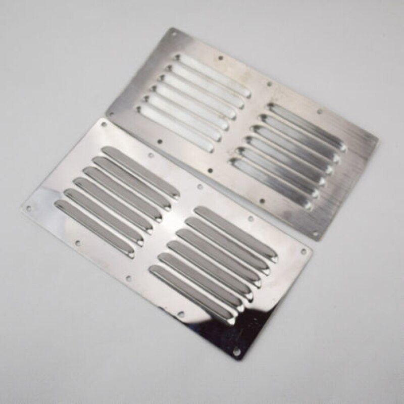 2PCS Trig Air Vent Louvred Grill Cover Ventilation Louvre Grille Stainless