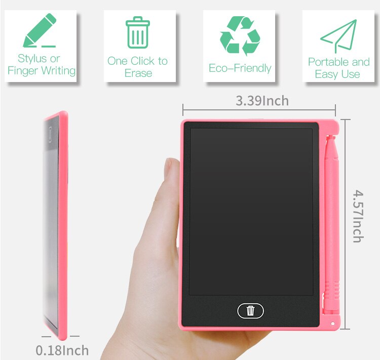 Tableta de escritura LCD de 4,4 pulgadas para niños, tablero gráfico de dibujo y pintura, , creatividad, Fantasía