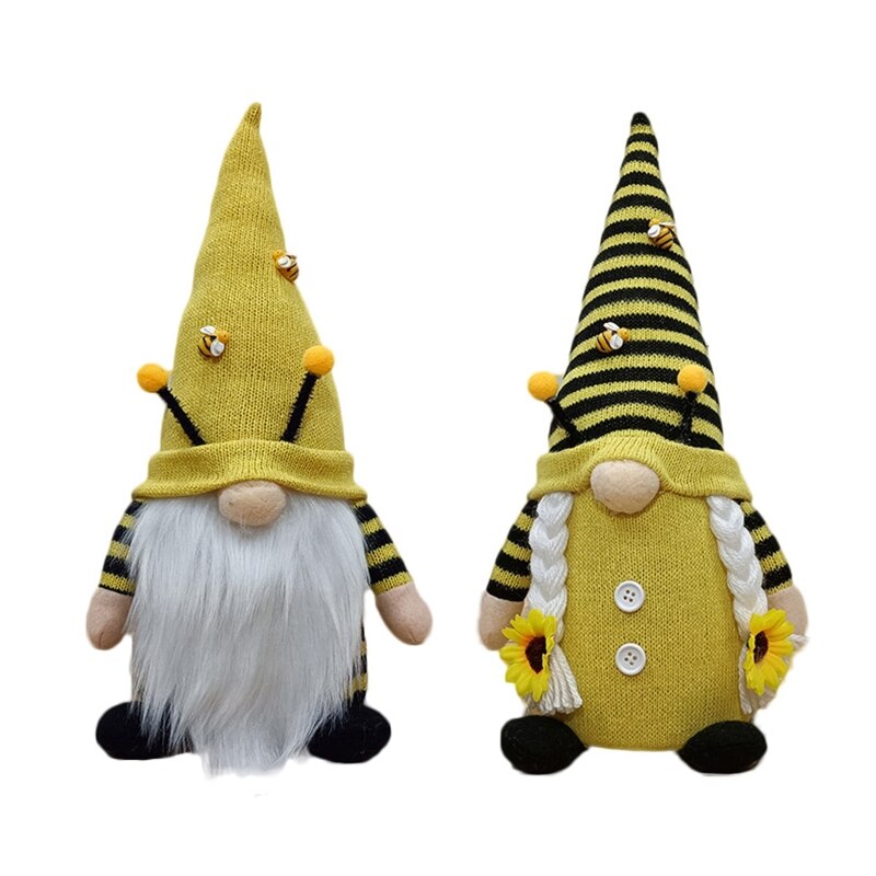 D7YD 34/23cm Charme Häkeln Kaninchen Zwerg Puppe Zimmer Dekoration Gestrickte Handwerk glühen in das dunkel Hause dekore Partei Favor