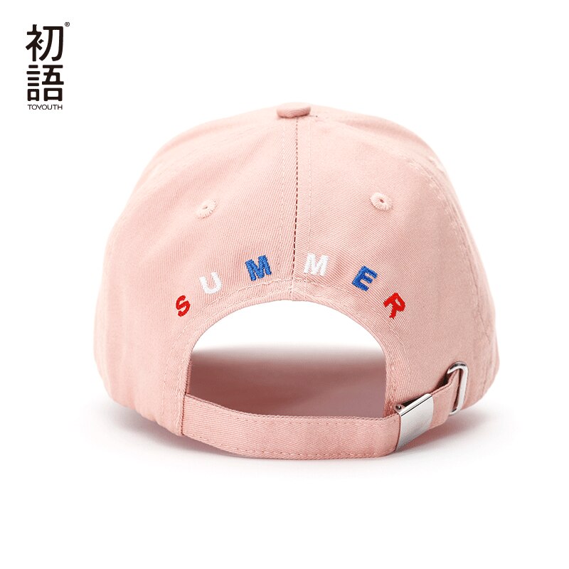 Toyouth baseballcaps kvinner uformelt brevbroderi alle matcher justerbar solhatt rosa farge